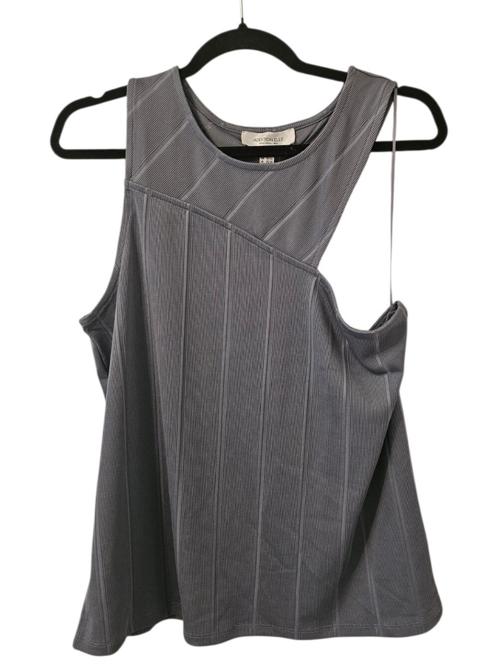 Silver Addition-Elle Women's Sleeveless Asymmetrical Short Top
